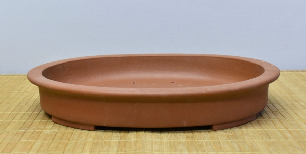 Bonsaischale handgearbeitet oval von Yixing Lotus Pottery, 40,5x31,5x6,5 cm